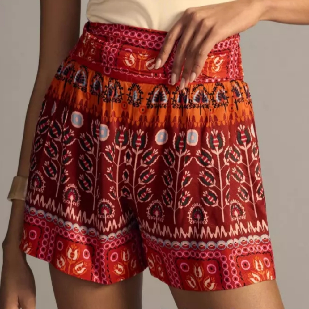 Anthropology Printed Wide Leg Shorts